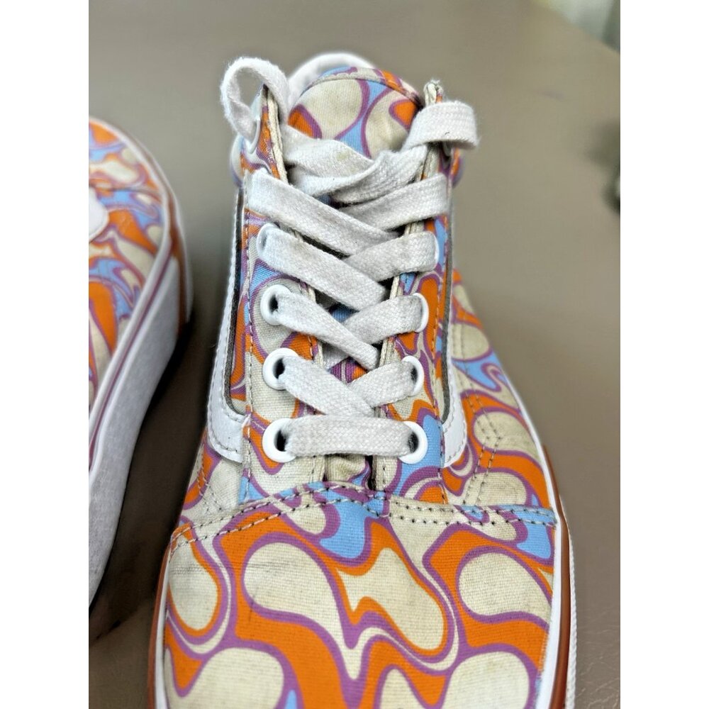 Vans Old Skool Stacked Womens Size 7.5 Uv Ink Peace Platform Orange Purple - Picture 14 of 14